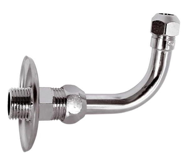 Отвод с цанговым зажимом 1/2*10 Remer 124R1210, хром