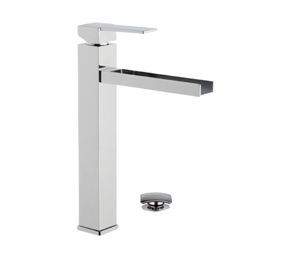 Смеситель для раковины каскадный высокий с донным клапаном Remer QC10LB, хром