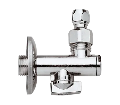 Кран угловой для подключения смесителей с фильтром 1/2х10 Remer 123SN1210, хром