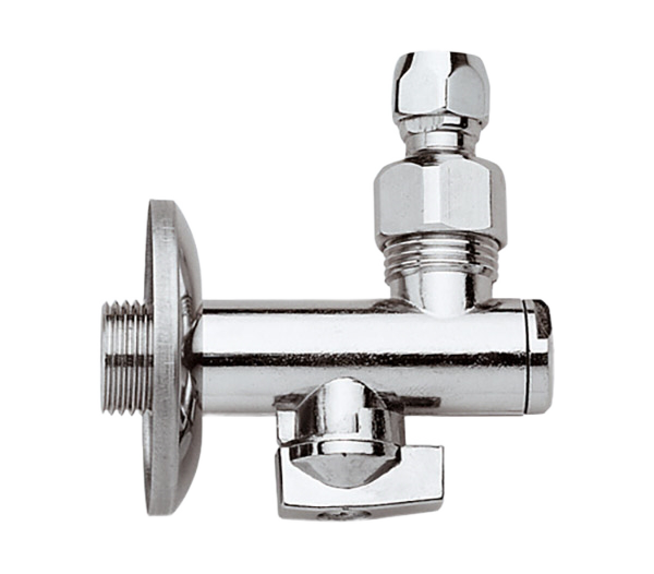 Кран угловой для подключения смесителей с фильтром 1/2х10 Remer 123SN1210, хром