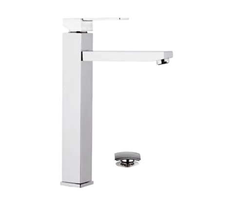 Смеситель для раковины высокий с донным клапаном Remer Q10LB, хром