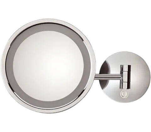 Косметическое зеркало с LED подсветкой и выключателем круглое 21см Remer AH75LEDCR, хром