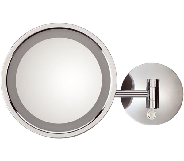 Косметическое зеркало с LED подсветкой и выключателем круглое 21см Remer AH75LEDCR, хром