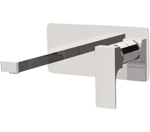 Смеситель для раковины настенный скрытого монтажа излив 18см (скрытая часть в комплекте) Remer AU15, хром