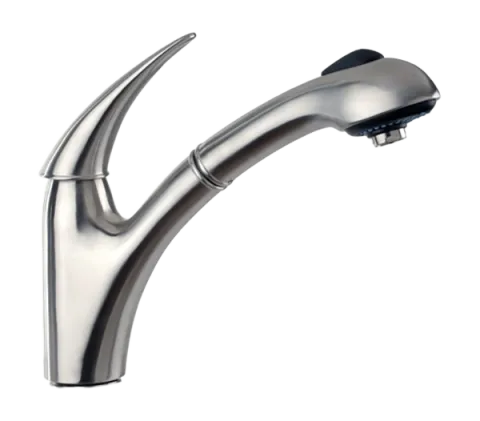 Смеситель для кухни с вытяжным изливом inox нержавеющая сталь AISI 304 Remer 304T47, нержавеющая сталь