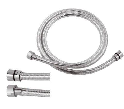 Шланг для душа из прозрачного PVC/EPDM конусная гайка 120см Remer 332CNTR120, хром