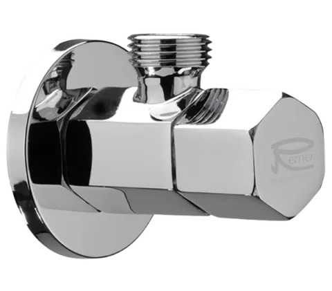 Кран угловой для подключения смесителей 1/2х1/2 Remer 128E1212, хром