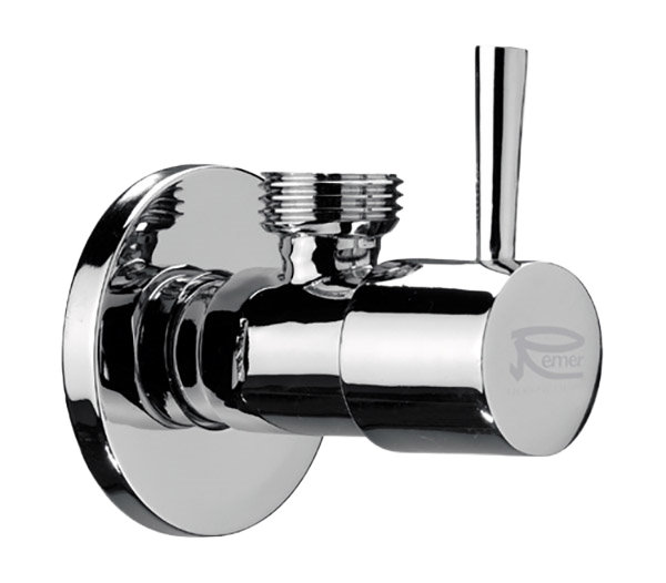Кран угловой для подключения смесителей 1/2х3/8 Remer 128L1238, хром