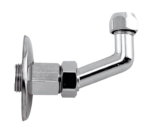 Отвод с цанговым зажимом 1/2*10 Remer 124S1210, хром