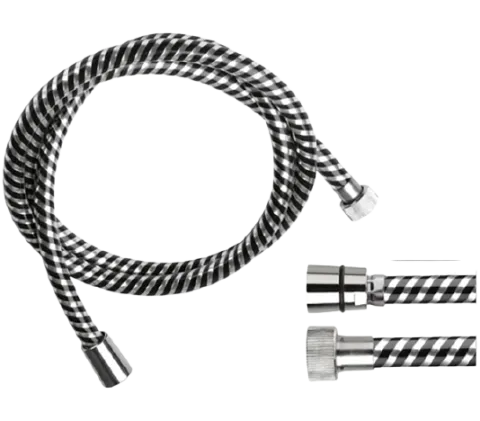 Шланг для душа Biflex PVC черный/хром, конусная гайка 150см Remer 332CNNC150, чёрный матовый